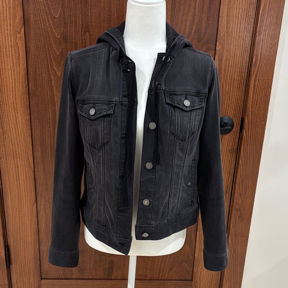 Liverpool Charcoal Jean Jacket with Hood